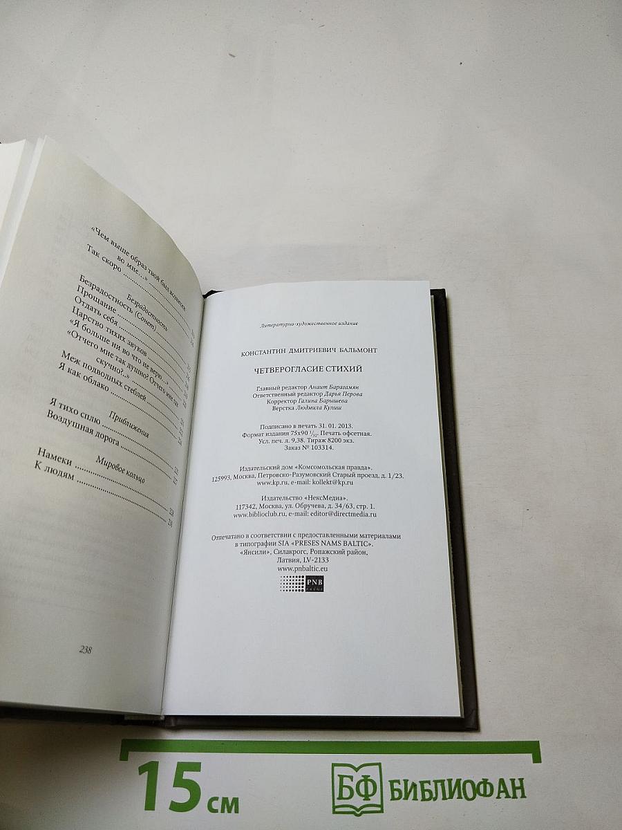 Константин Бальмонт. Четверогласие стихий