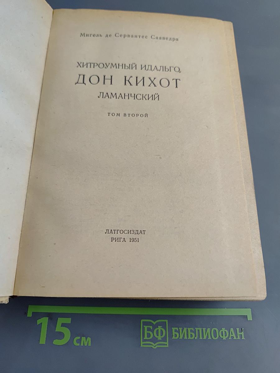 Хитроумный идальго Дон Кихот Ламанчский. Том второй