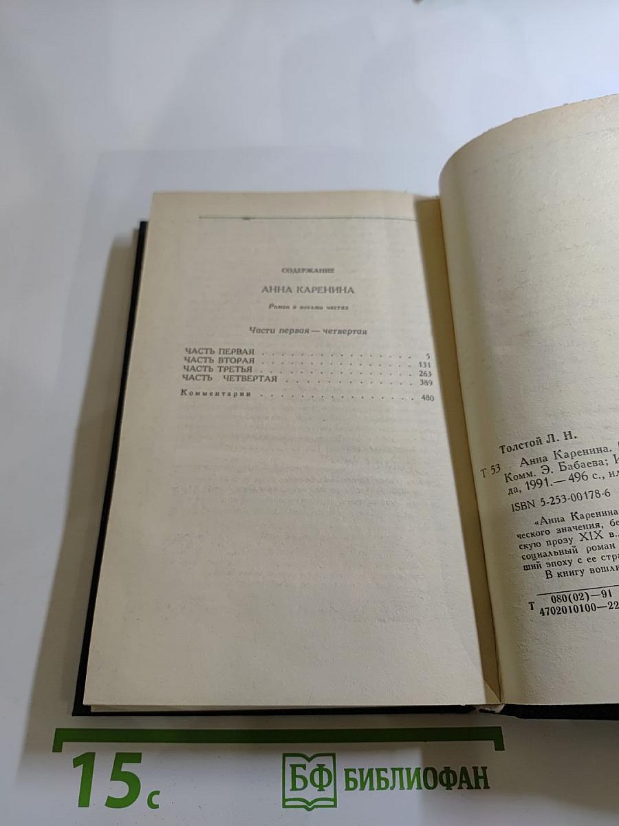 Анна Каренина. Роман в восьми частях. Части первая - четвертая