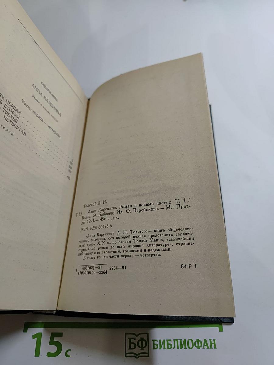 Анна Каренина. Роман в восьми частях. Части первая - четвертая