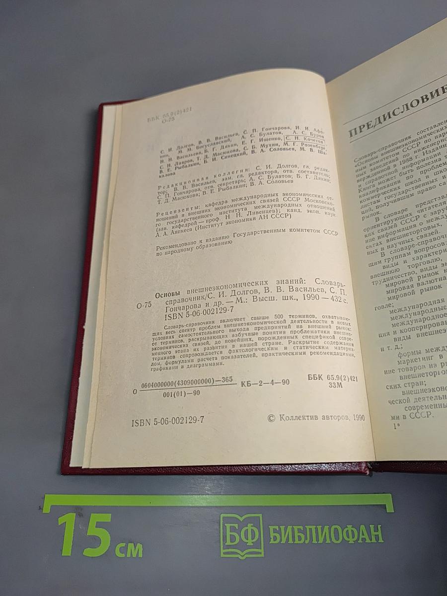 Основы внешнеэкономических знаний. Словарь-справочник