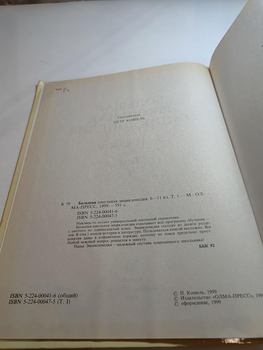 Большая школьная энциклопедия. 6-11 классы. Том 1
