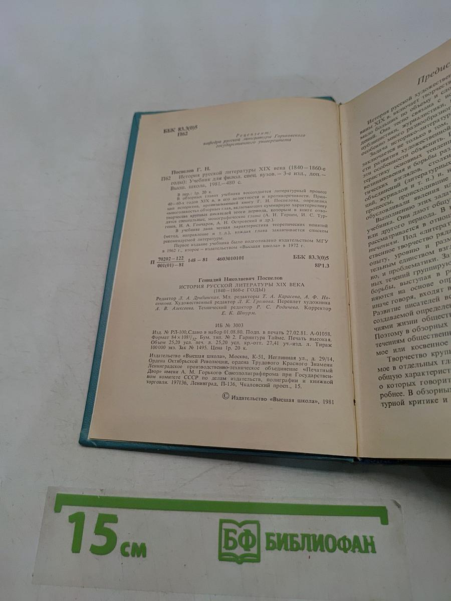 История русской литературы XIX века