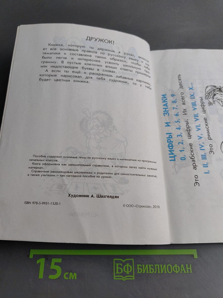 Дружок. Правила по русскому языку и математике для начальных классов