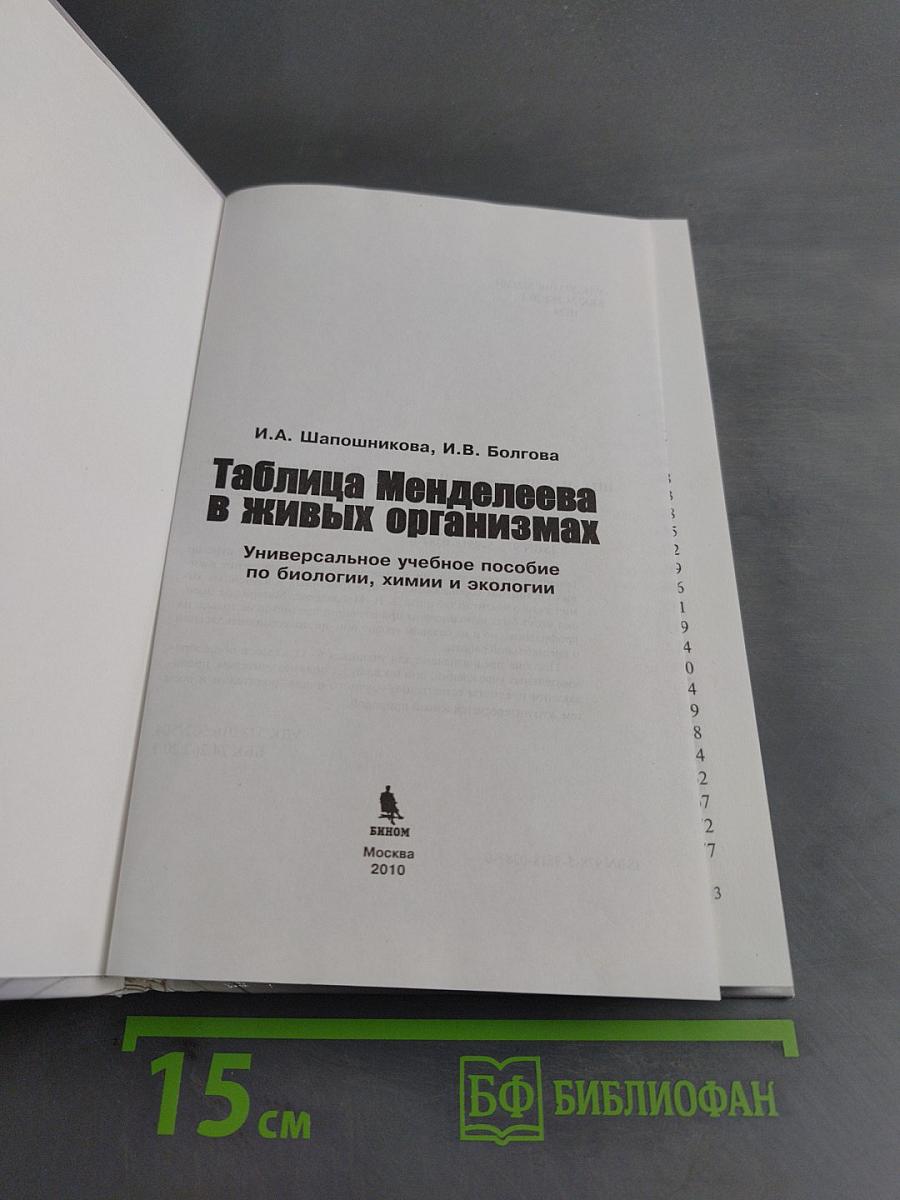 Таблица Менделеева в живых организмах