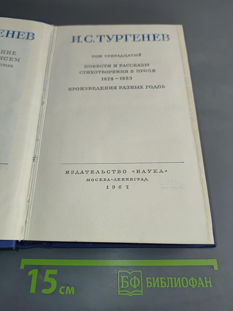 Повести и рассказы. Стихотворения в прозе. Произведения разных годов. Том тринадцатый