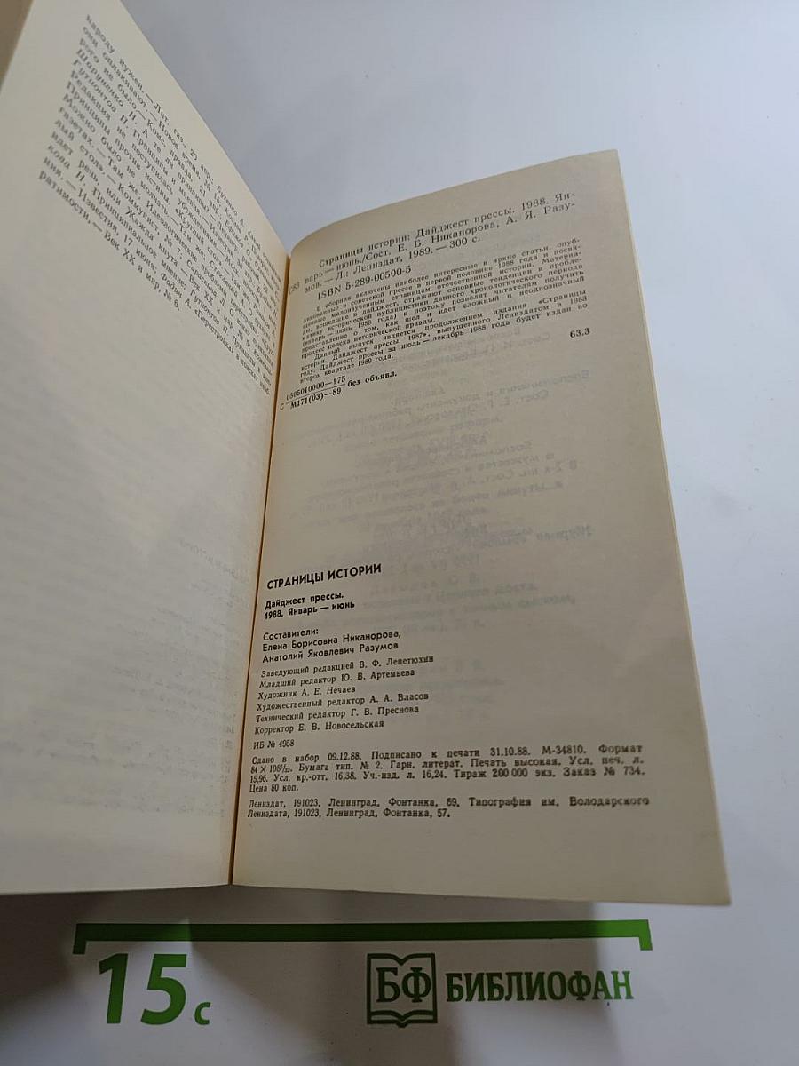 Страницы истории 1988. Январь-июнь