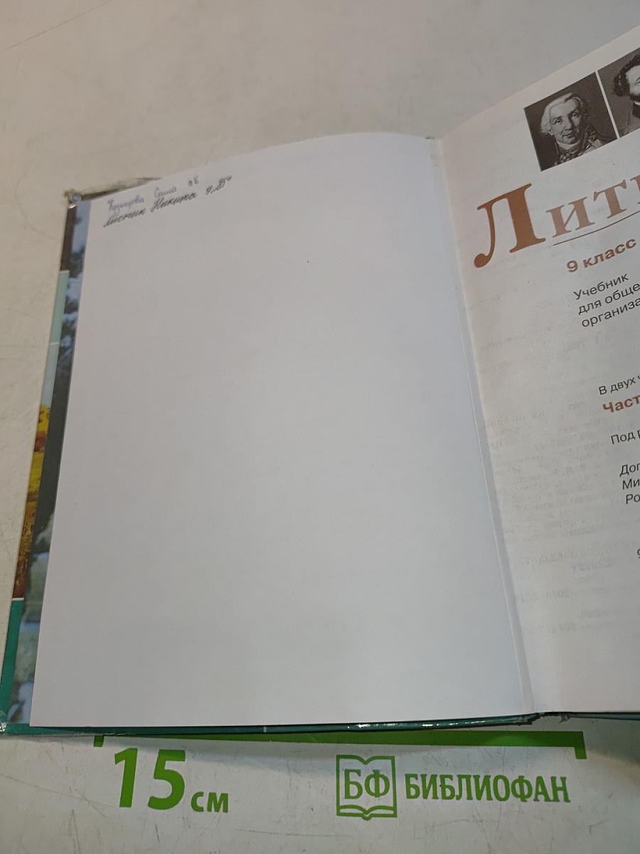 Литература. 9 класс. Часть 1