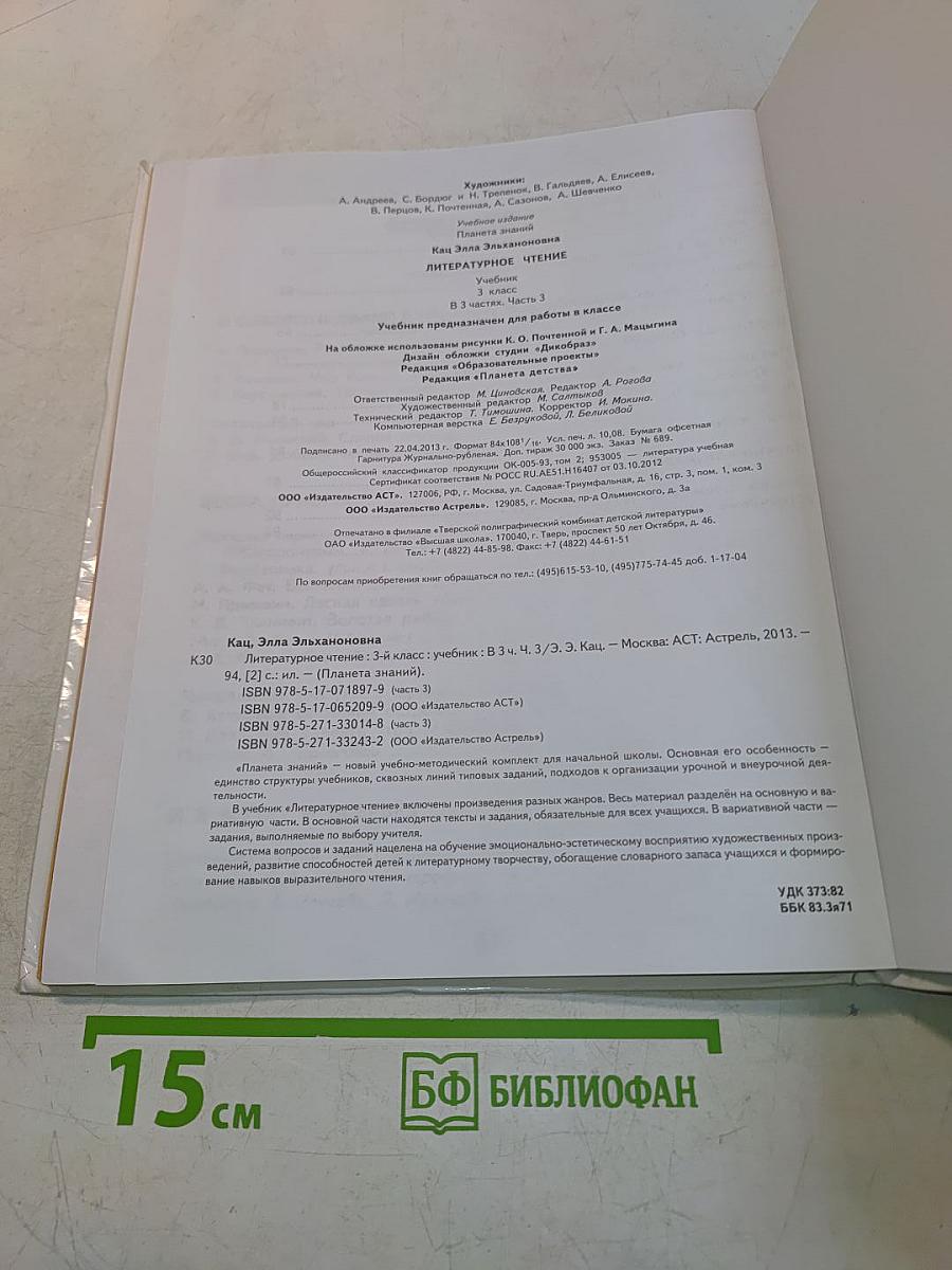 Литературное чтение. 3 класс. Часть 3