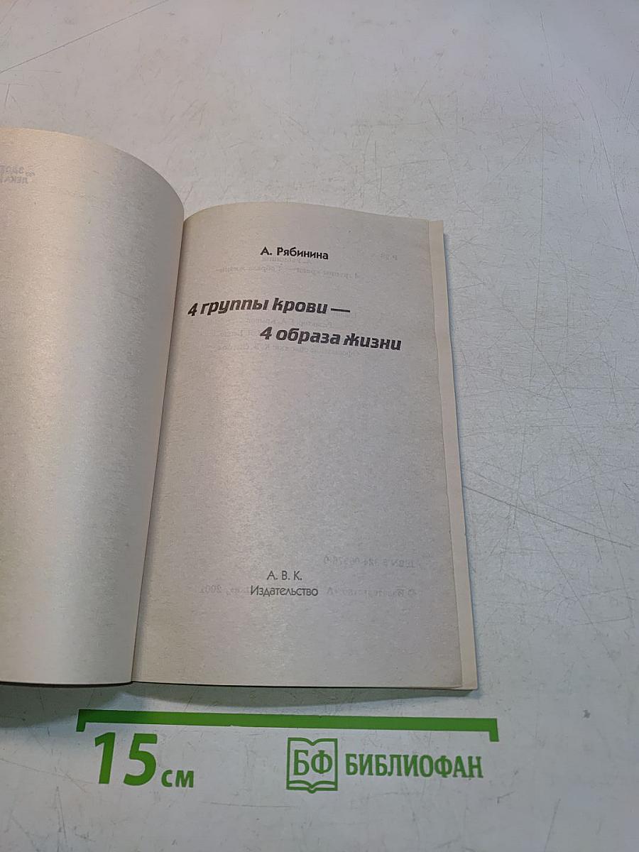 4 группы крови – 4 образа жизни