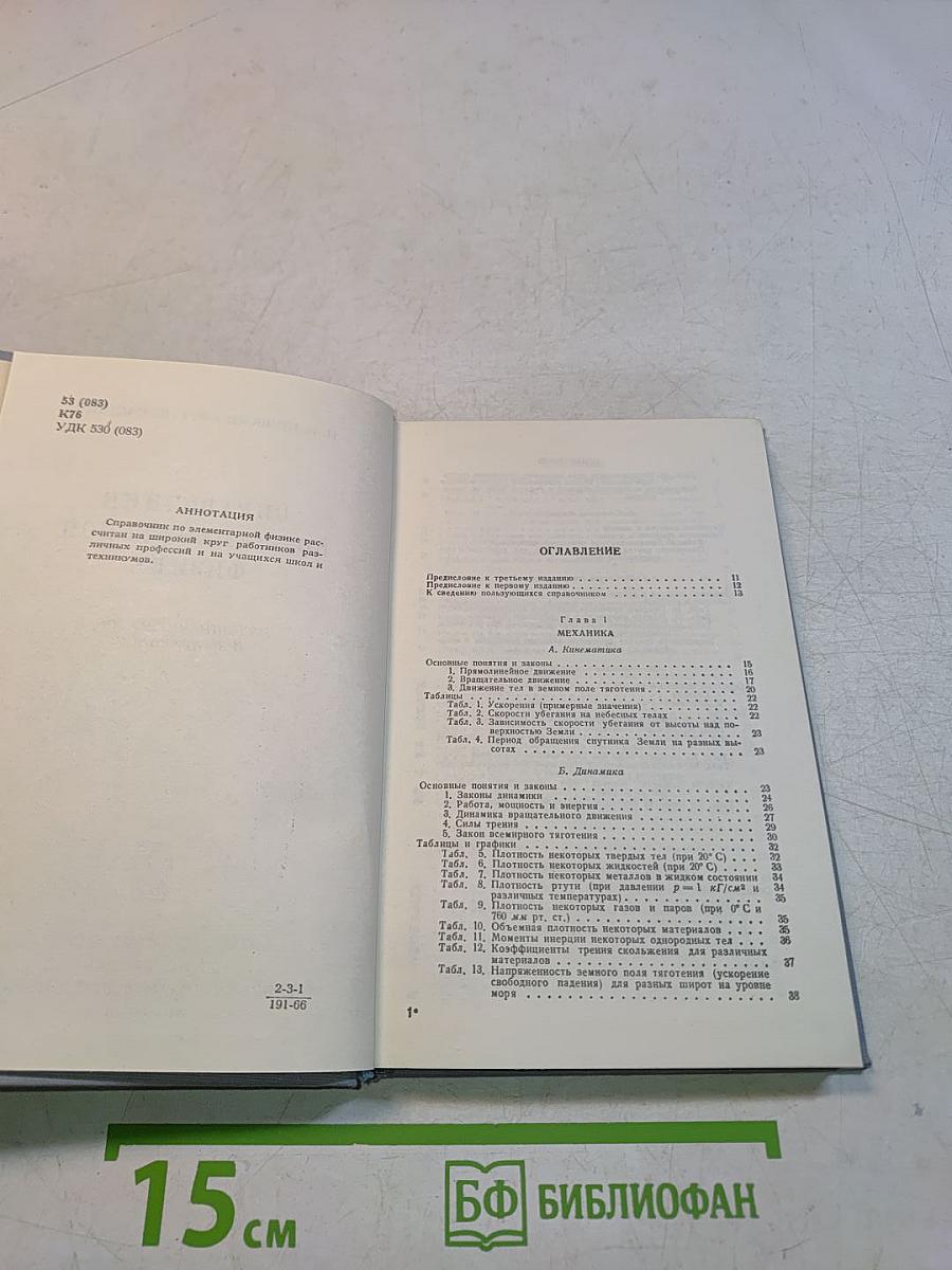 Справочник по элементарной физике