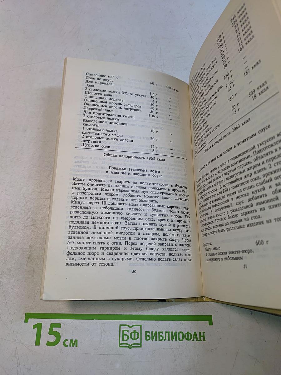 Блюда из субпродуктов в калориях
