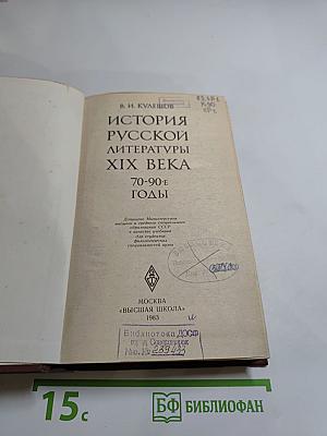 История русской литературы XIX века. 70-90-е годы