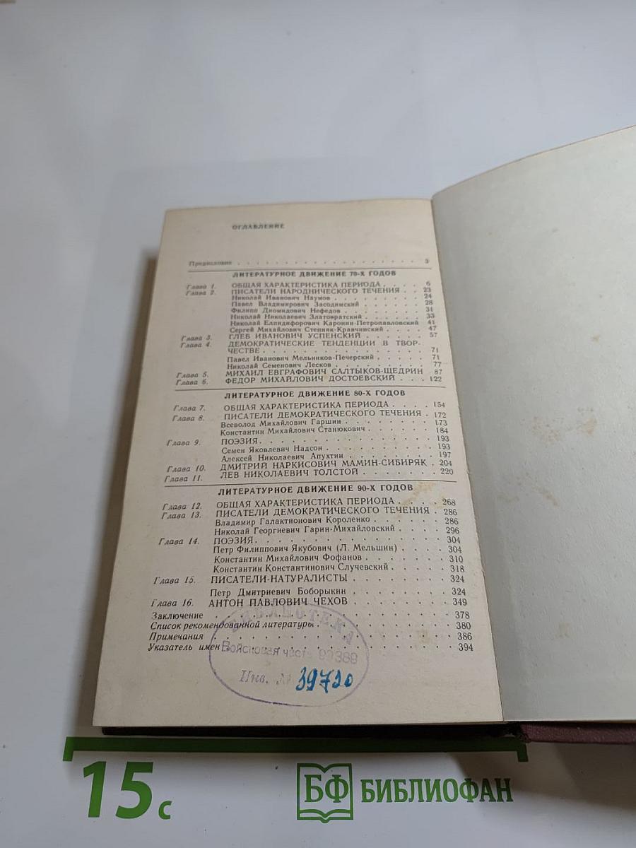 История русской литературы XIX века. 70-90-е годы