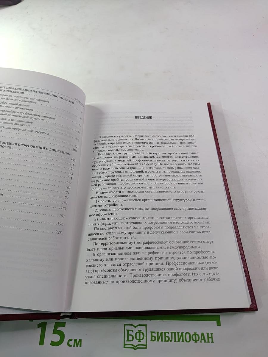 Модели профсоюзного движения: история и современность (зарубежный опыт). Выпуск 20