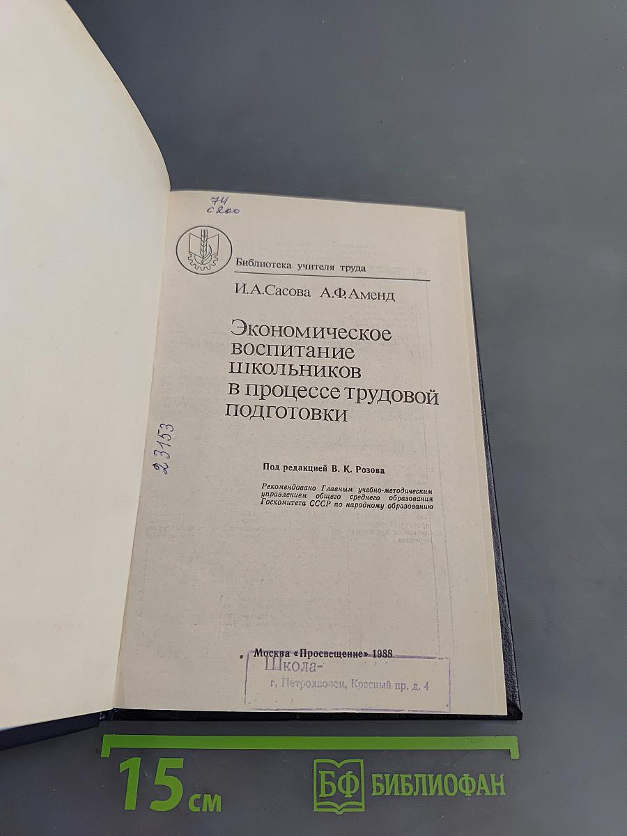 Экономическое воспитание школьников в процессе трудовой подготовки
