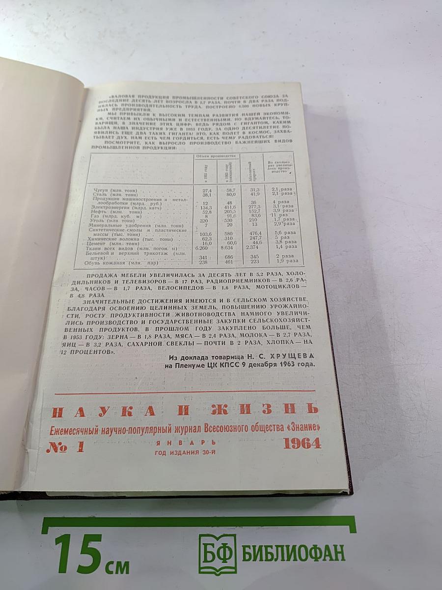 Наука и жизнь. Ежемесячный научно-популярный журнал. №1, Январь 1964