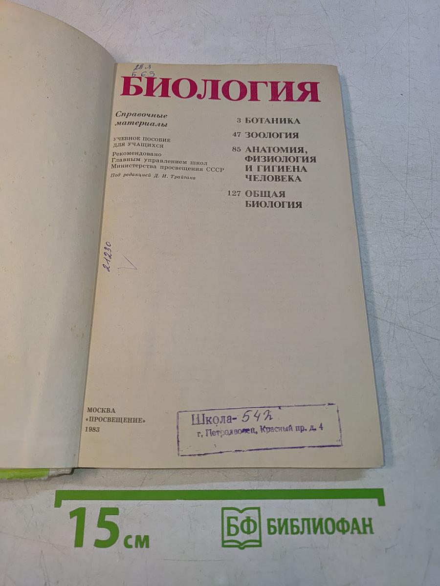 Биология. Справочные материалы
