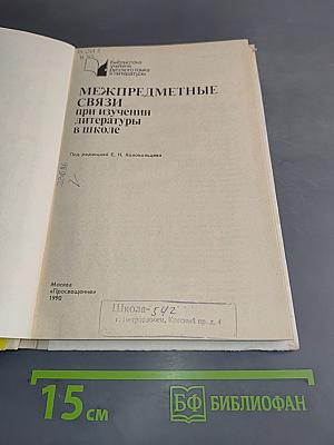 Межпредметные связи при изучении литературы в школе