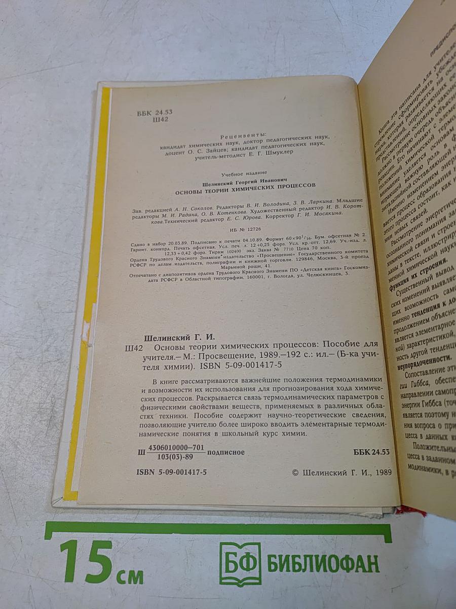 Основы теории химических процессов