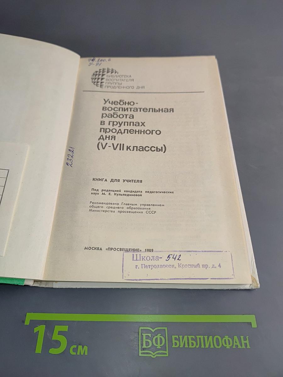 Учебно-воспитательная работа в группах продленного дня (V-VII классы)