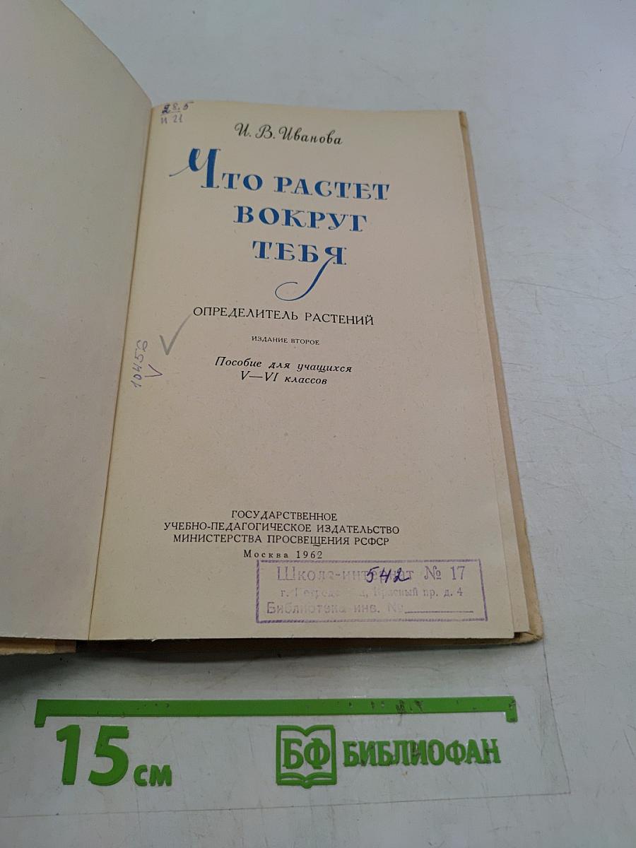 Что растет вокруг тебя. Определитель растений. Пособие для учащихся V-VI классов
