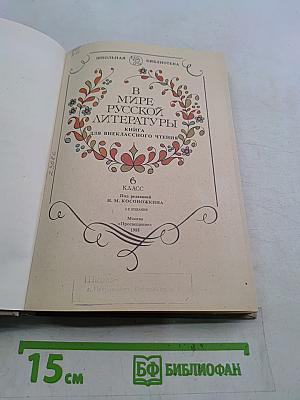 В мире русской литературы. Книга для внеклассного чтения. 6 класс