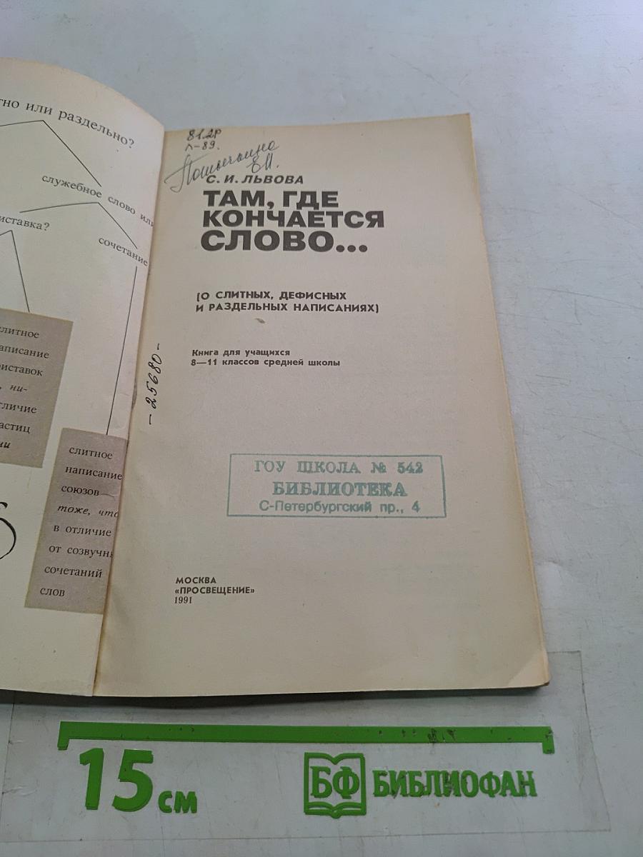 Там, где кончается слово...