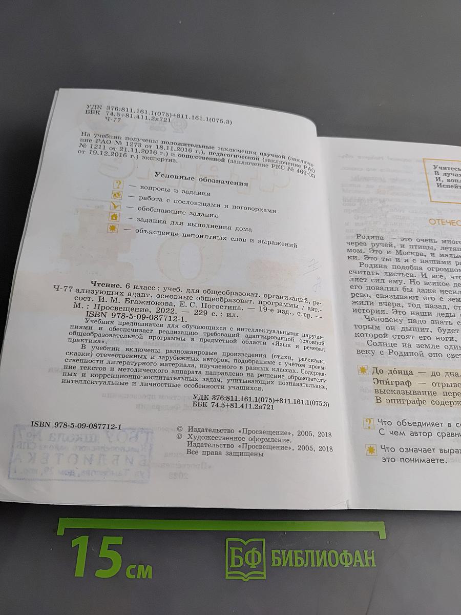 Чтение. 6 класс
