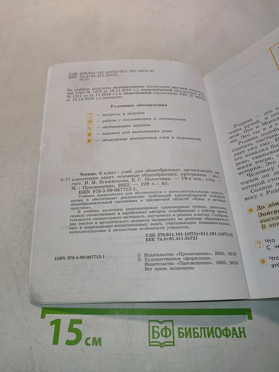 Чтение. 6 класс