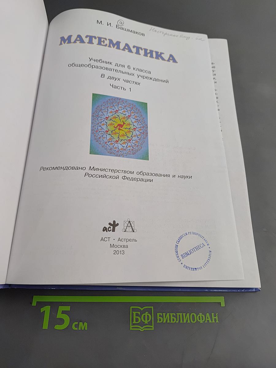 Математика 6 класс. Часть 1