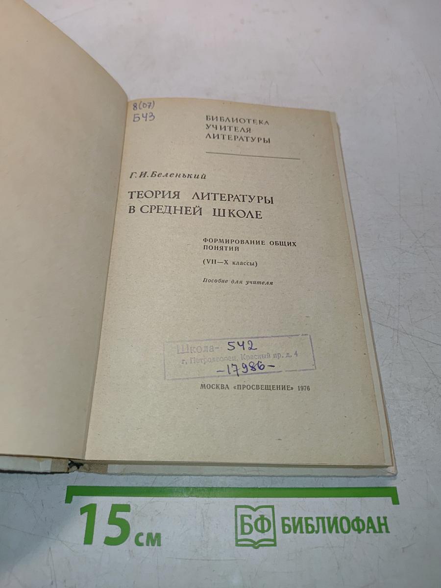 Теория литературы в средней школе