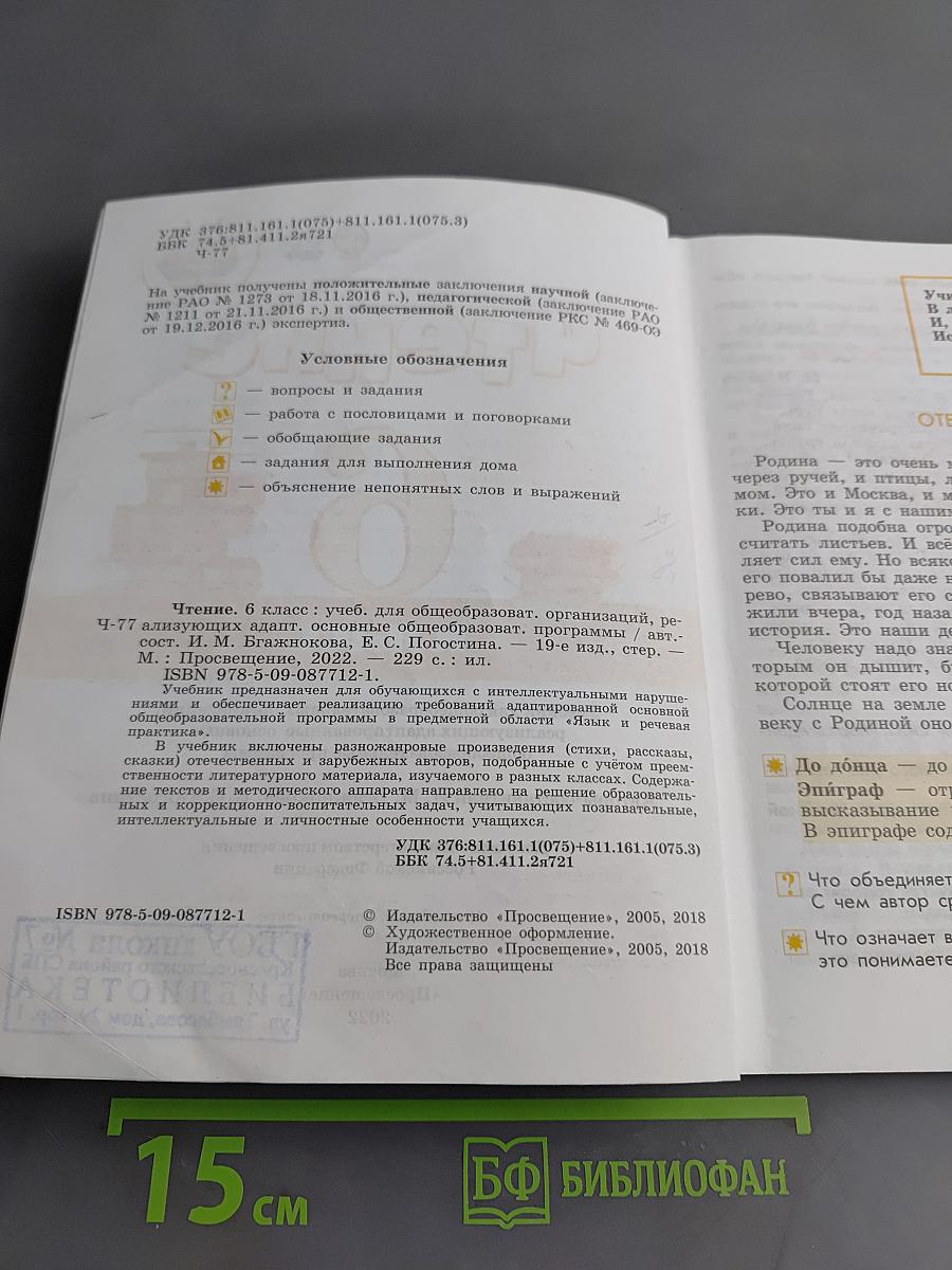 Чтение. 6 класс
