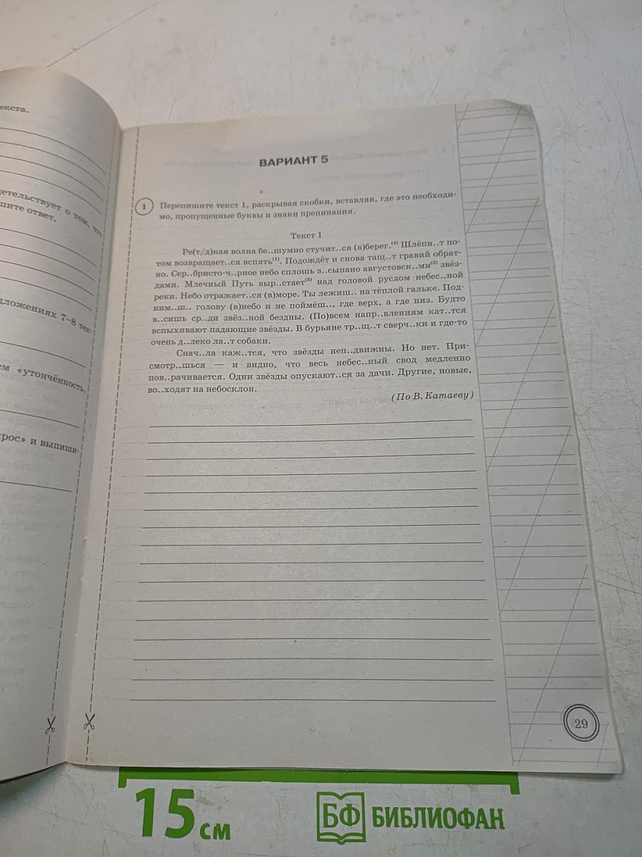 Русский язык. Всероссийская проверочная работа. 5 класс. Типовые задания. 10 вариантов