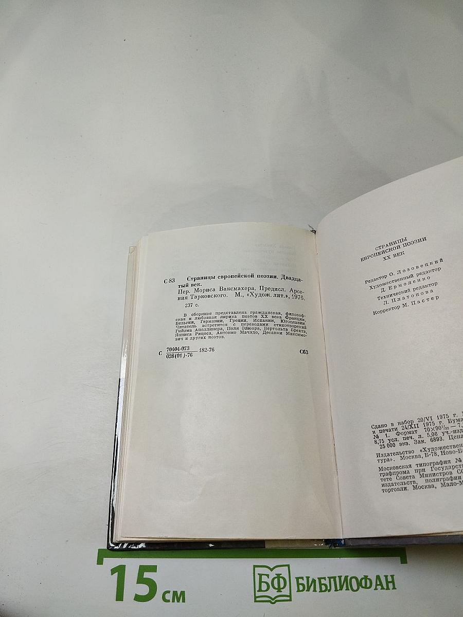 Страницы европейской поэзии XX век