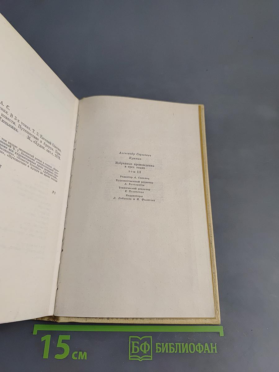 Сочинения в трех томах. Том III. Евгений Онегин. Романы и повести. Путешествие в Арзрум