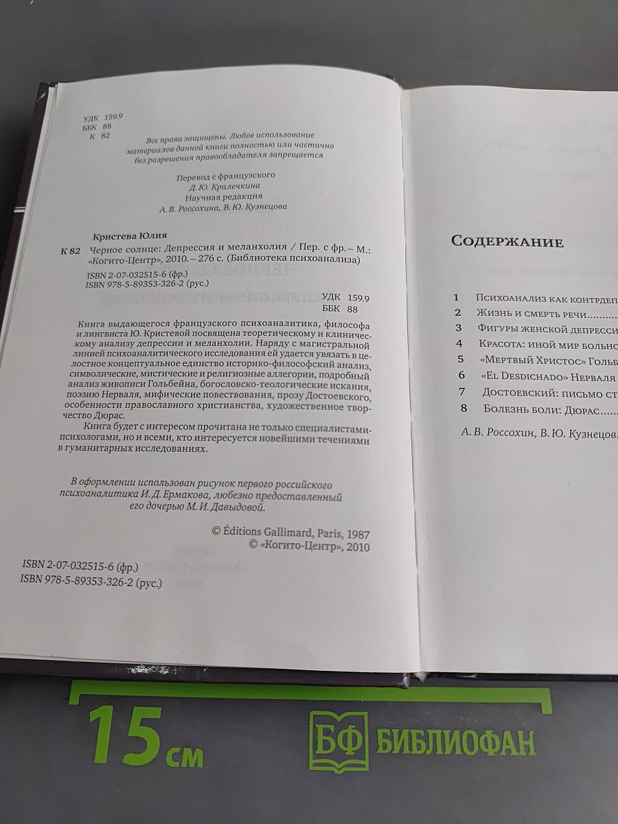 Черное солнце: Депрессия и меланхолия