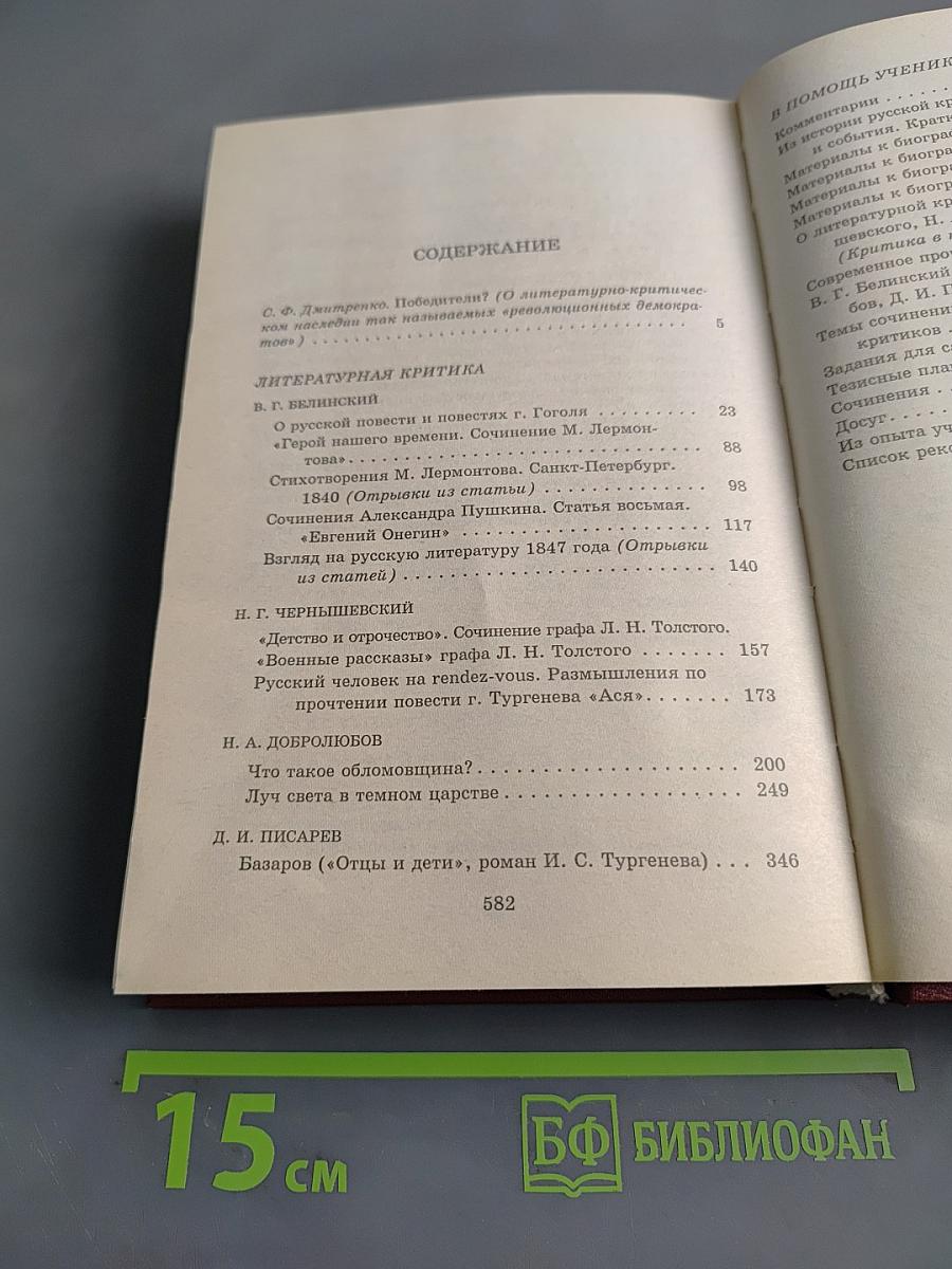 Книга для ученика и учителя. Литературная критика