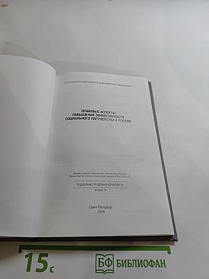Правовые аспекты повышения эффективности социального партнерства в России. Выпуск 19
