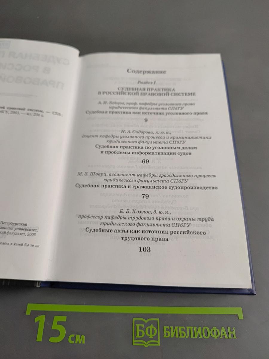 Судебная практика в российской правовой системе