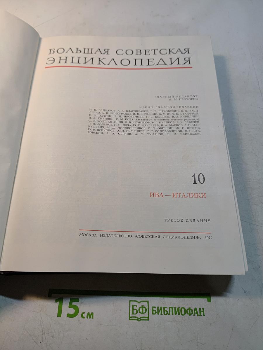 Большая Советская Энциклопедия. Том 10. Ива – Итальянцы