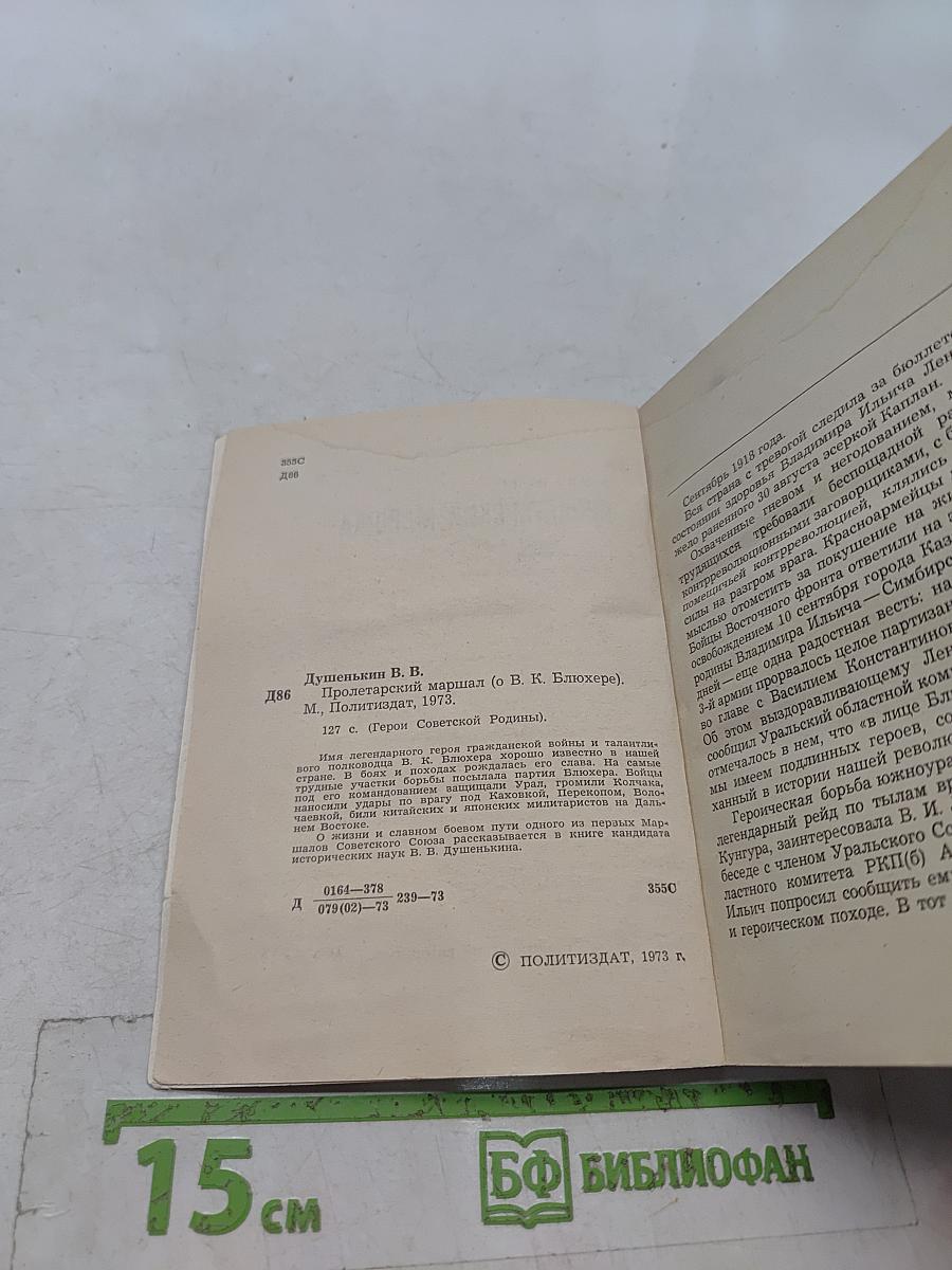 Пролетарский маршал (о В. К. Блюхере)
