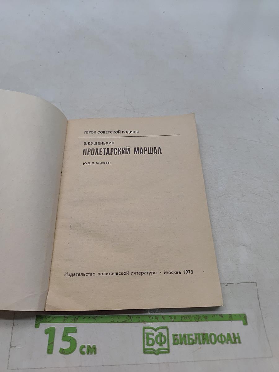 Пролетарский маршал (О В. К. Блюхере)