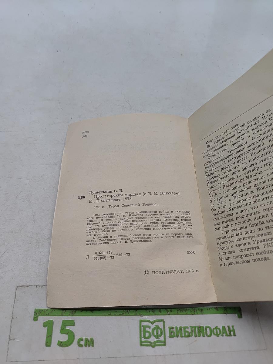 Пролетарский маршал (О В. К. Блюхере)