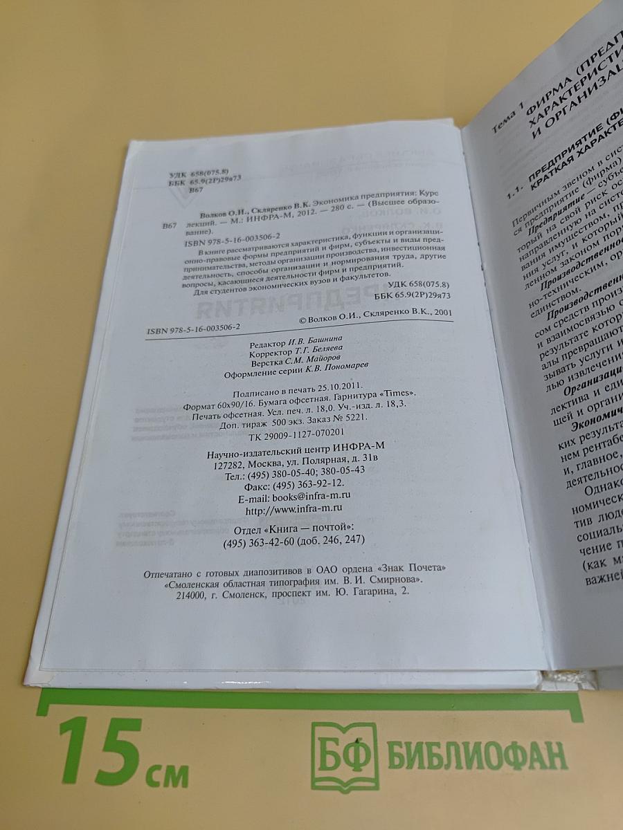Экономика предприятия. Курс лекций