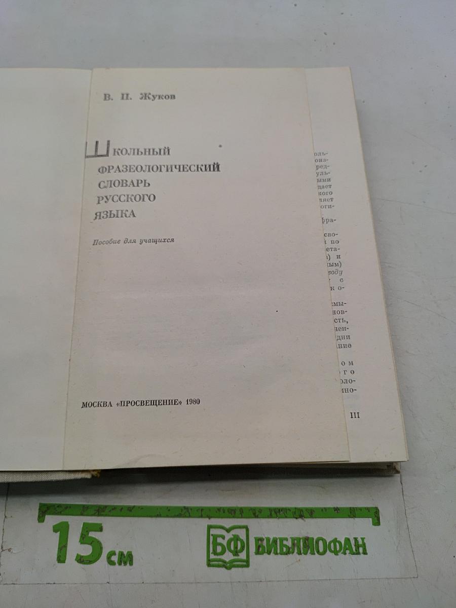 Школьный фразеологический словарь русского языка