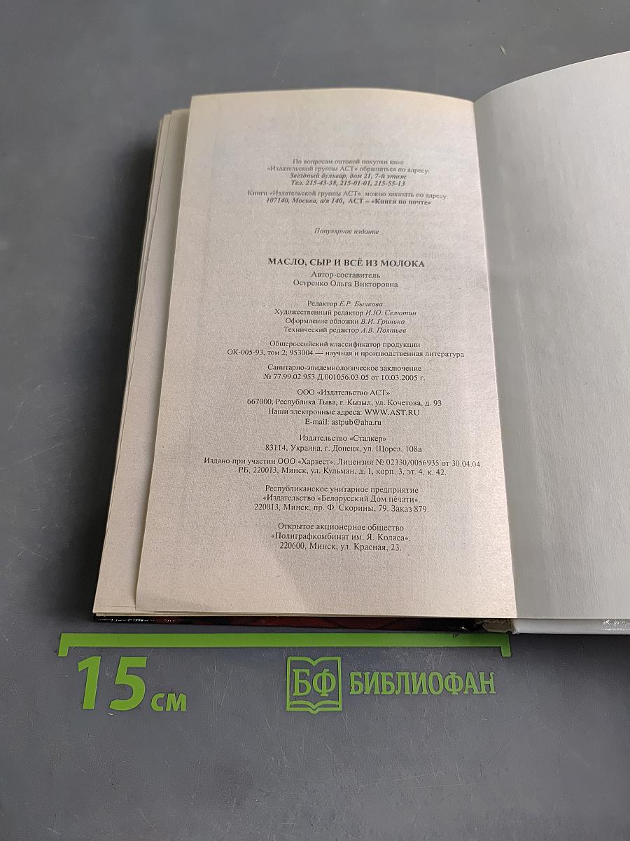 Масло, сыр и всё из молока
