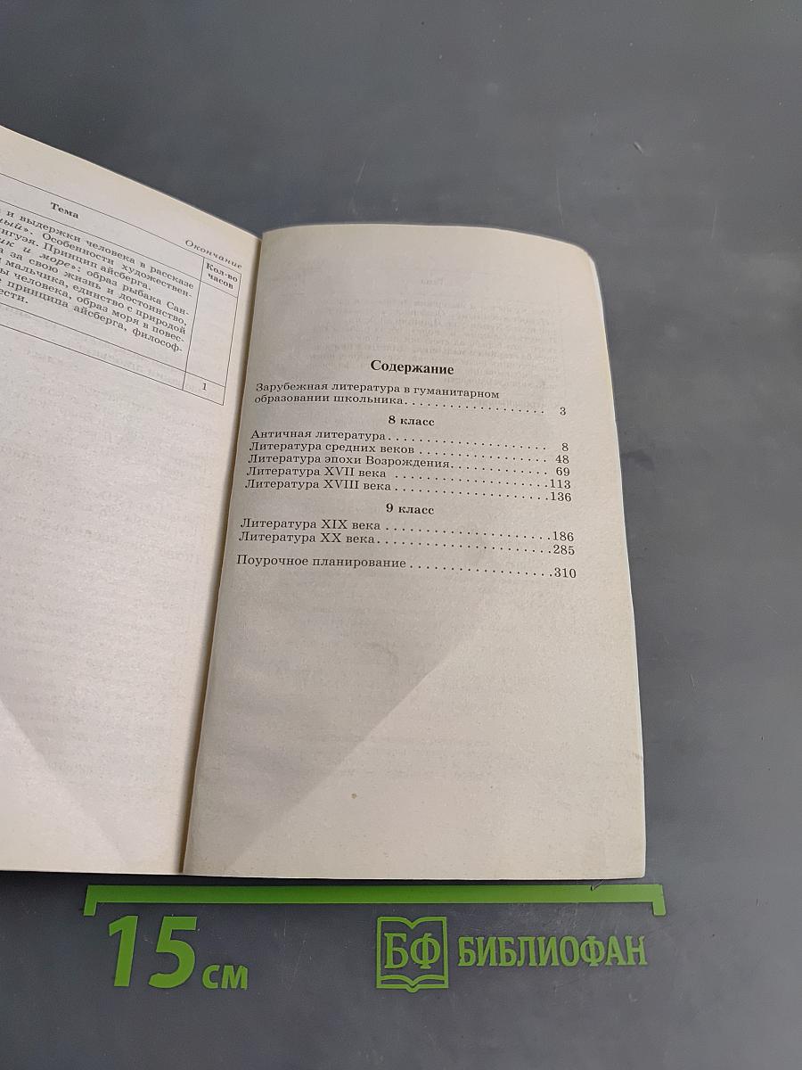 Зарубежная литература 8-9 классы. Методическое пособие к учебнику-хрестоматии