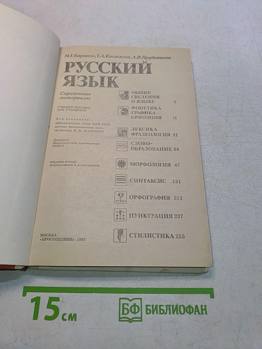 Русский язык. Справочные материалы