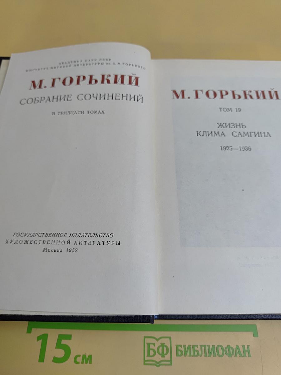 Собрание сочинений в тридцати томах. Том 19. Жизнь Клима Самгина. Часть первая